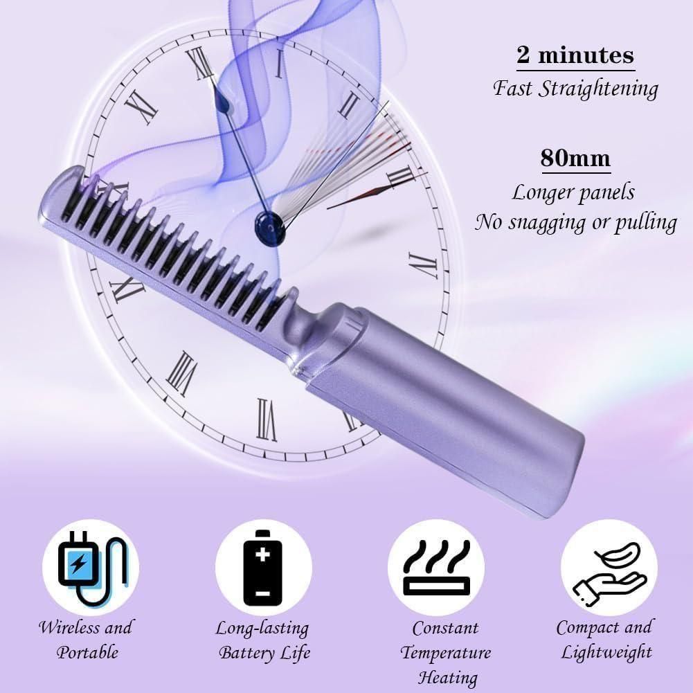 Portable Mini Cordless Hair Straightener – Hot Comb